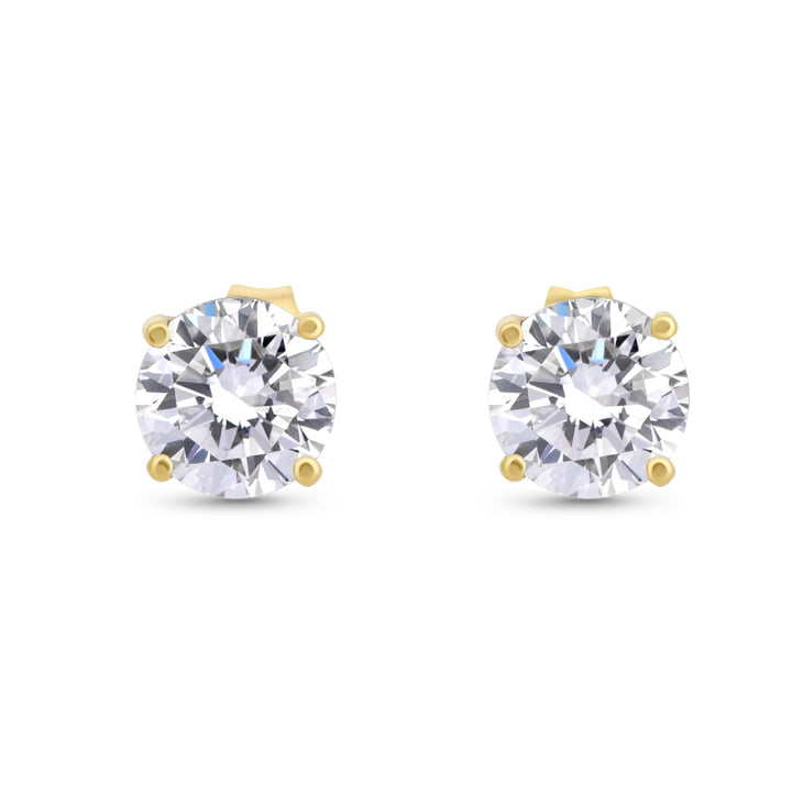 Lab Grown White Diamond Earring in 14K Yellow Gold