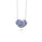 2.43 Cts Tanzanite and White Zircon Heart Necklace in 925 Sterling Silver