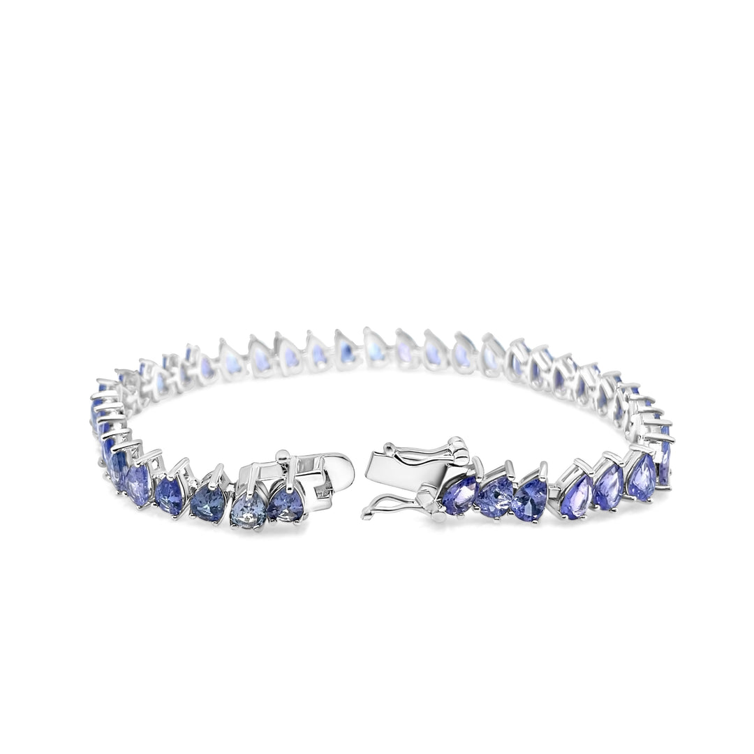 18.83 Cts Tanzanite Tennis Bracelet in 925 Sterling Silver