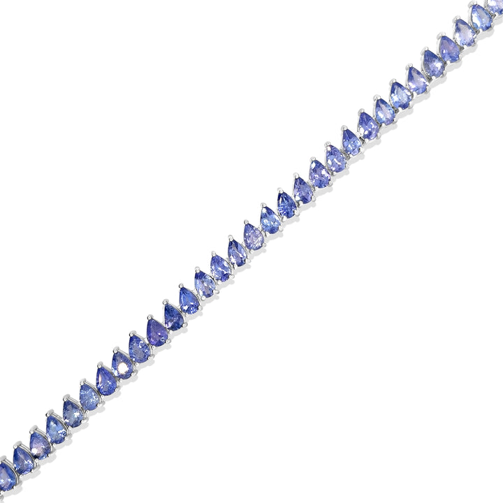 18.83 Cts Tanzanite Tennis Bracelet in 925 Sterling Silver