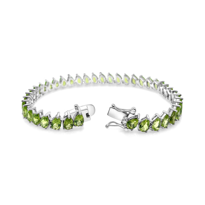 18.85 Cts Peridot Tennis Bracelet in 925 Sterling Silver