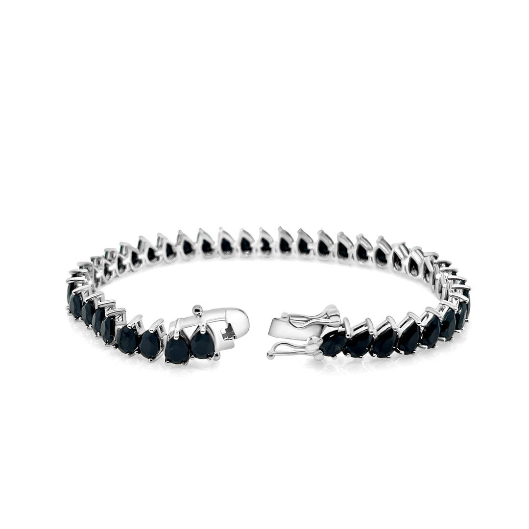 18.90 Cts Black Spinel Tennis Bracelet in 925 Sterling Silver