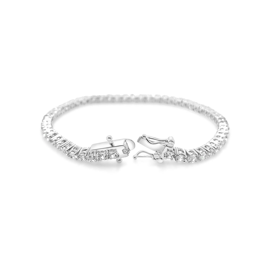 8.65 Cts White Zircon Tennis Bracelet in 925 Sterling Silver