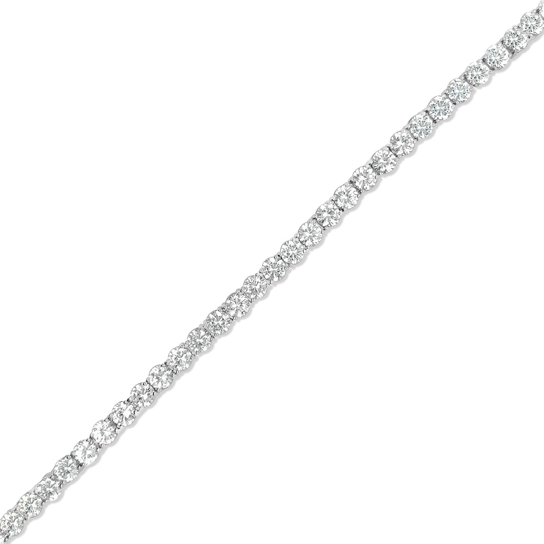 16.10 Cts White Zircon Tennis Bracelet in 925 Sterling Silver