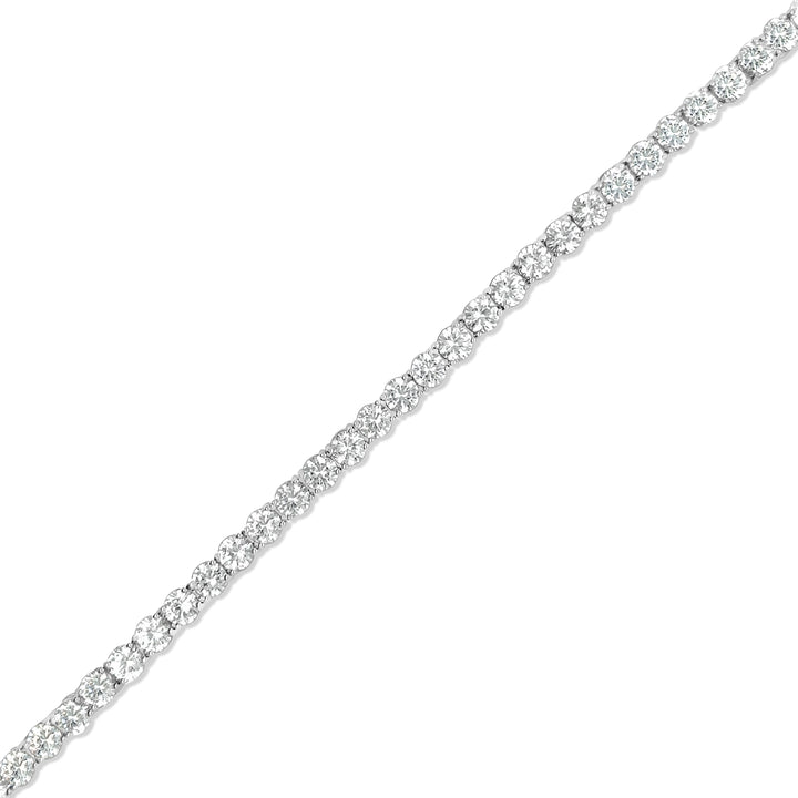 16.10 Cts White Zircon Tennis Bracelet in 925 Sterling Silver