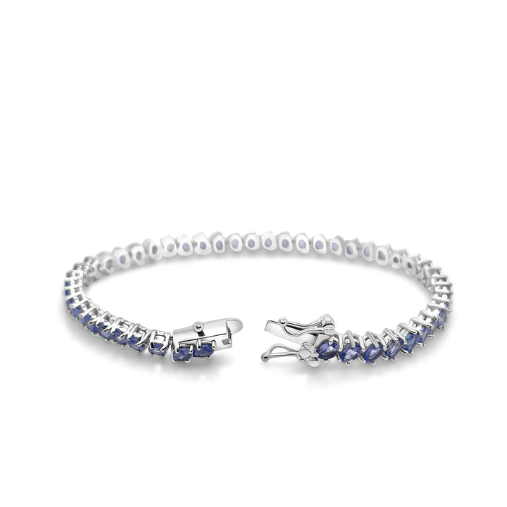 7.84 Cts Tanzanite Tennis Bracelet in 925 Sterling Silver