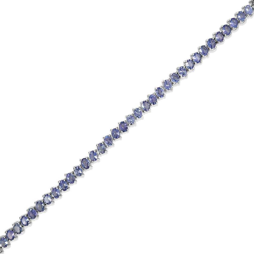 7.84 Cts Tanzanite Tennis Bracelet in 925 Sterling Silver