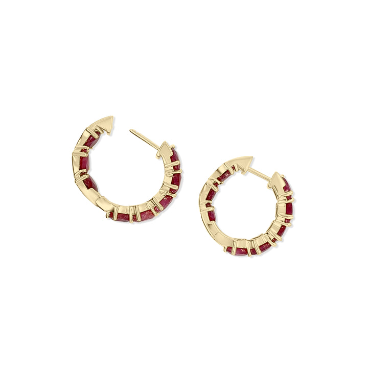 10.00 Cts Ruby Hoop Earring in 925 Sterling Silver