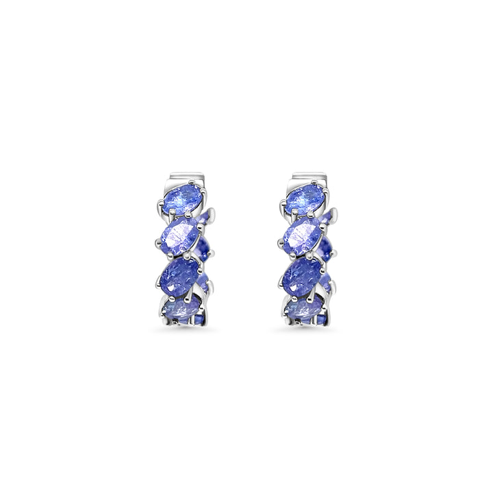 7.35 Cts Tanzanite Hoop Earring in 925 Sterling Silver