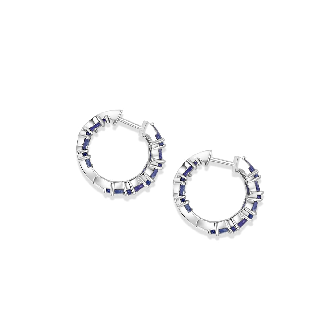 7.35 Cts Tanzanite Hoop Earring in 925 Sterling Silver