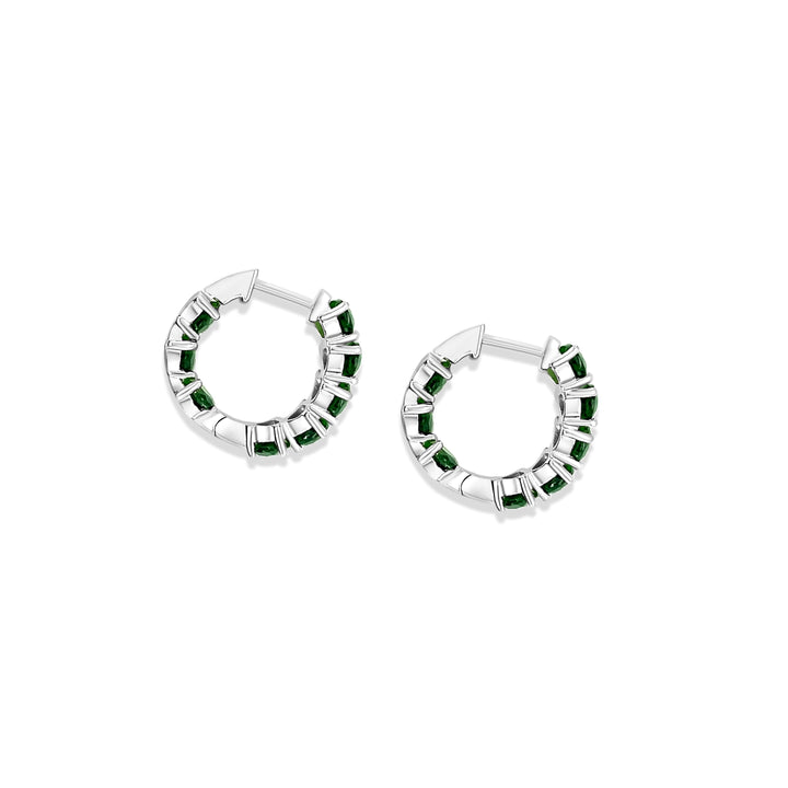 7.05 Cts Chrome Diopside Hoop Earring in 925 Sterling Silver