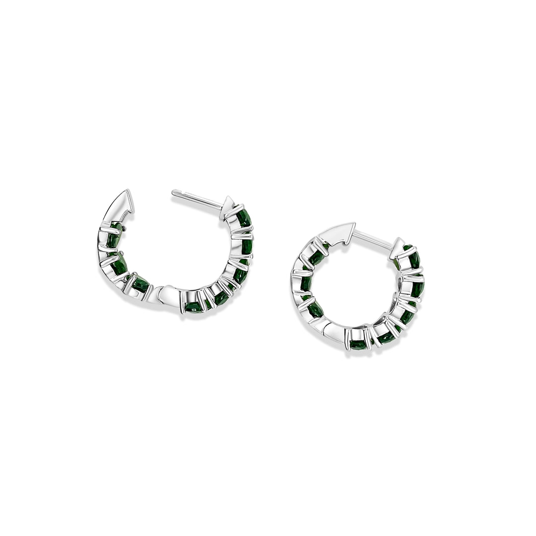 7.05 Cts Chrome Diopside Hoop Earring in 925 Sterling Silver