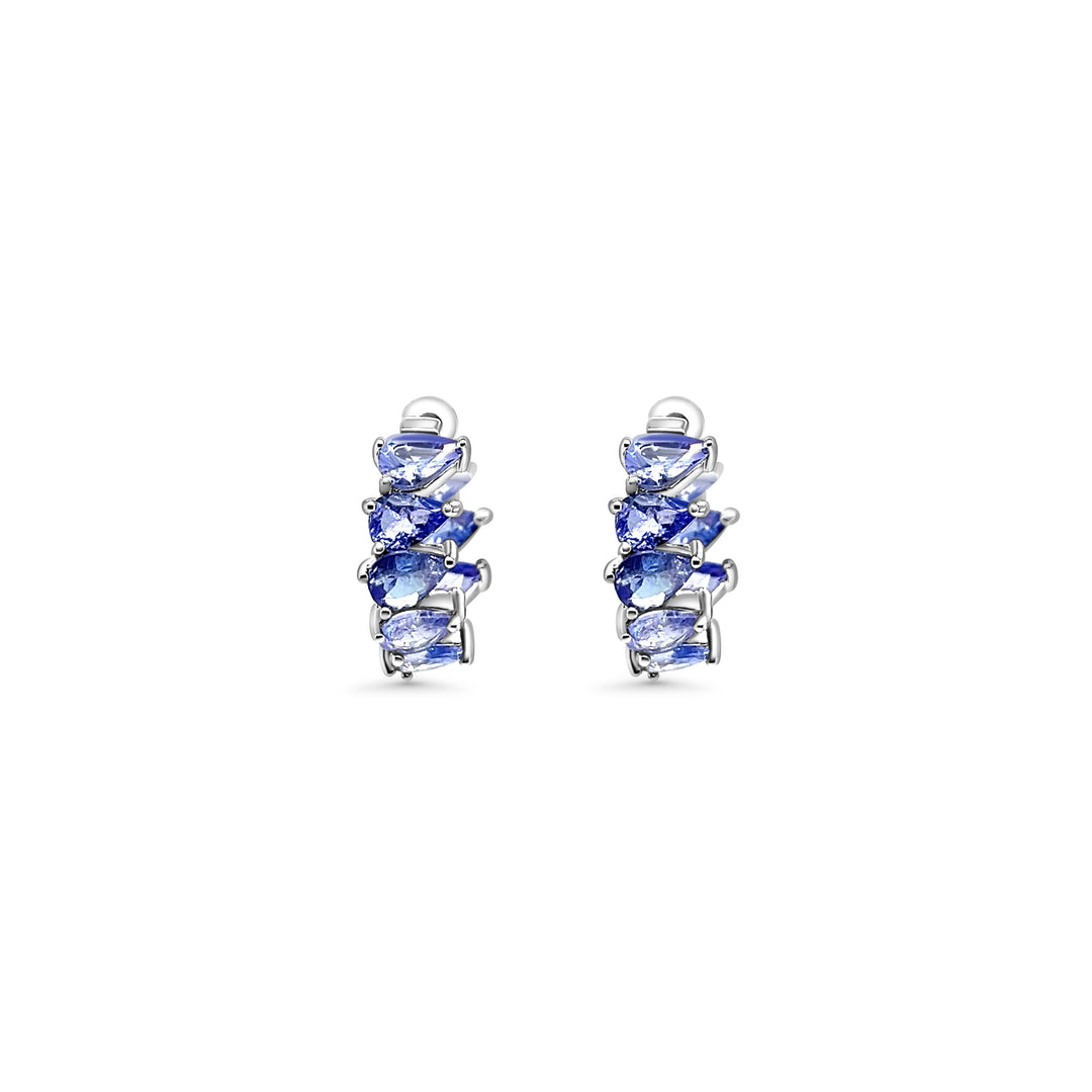 4.75 Cts Tanzanite Hoop Earring in 925 Sterling Silver