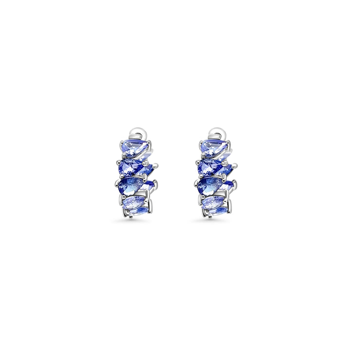 4.75 Cts Tanzanite Hoop Earring in 925 Sterling Silver