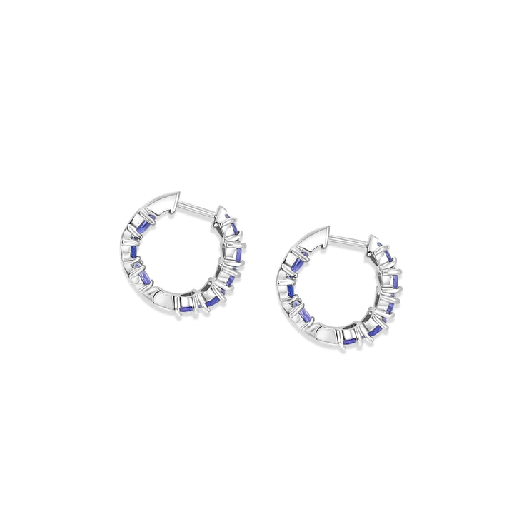 4.75 Cts Tanzanite Hoop Earring in 925 Sterling Silver