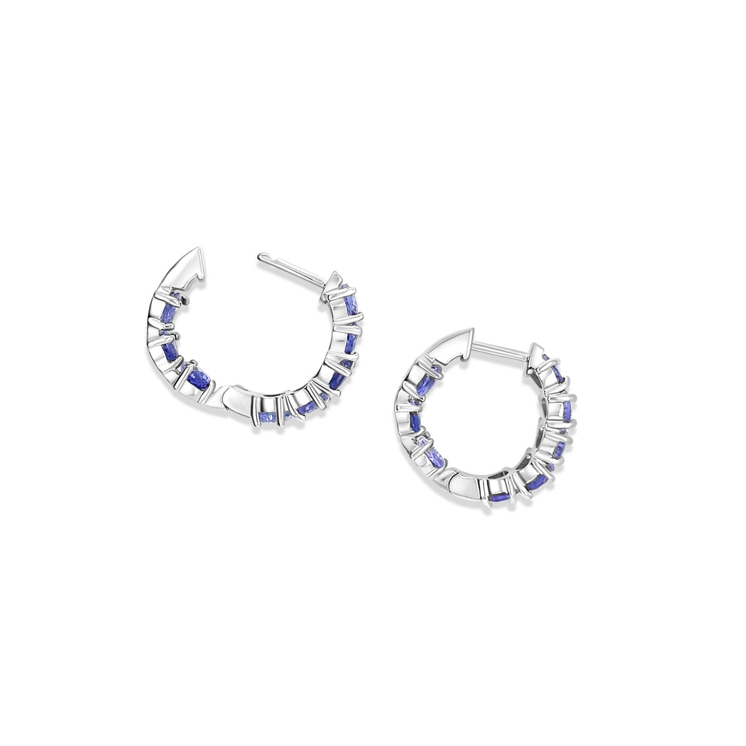 4.75 Cts Tanzanite Hoop Earring in 925 Sterling Silver