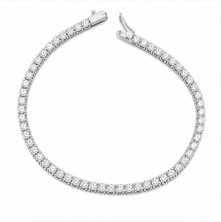 5.70 DEW Moissanite Tennis Bracelet in 925 Platinum Plated