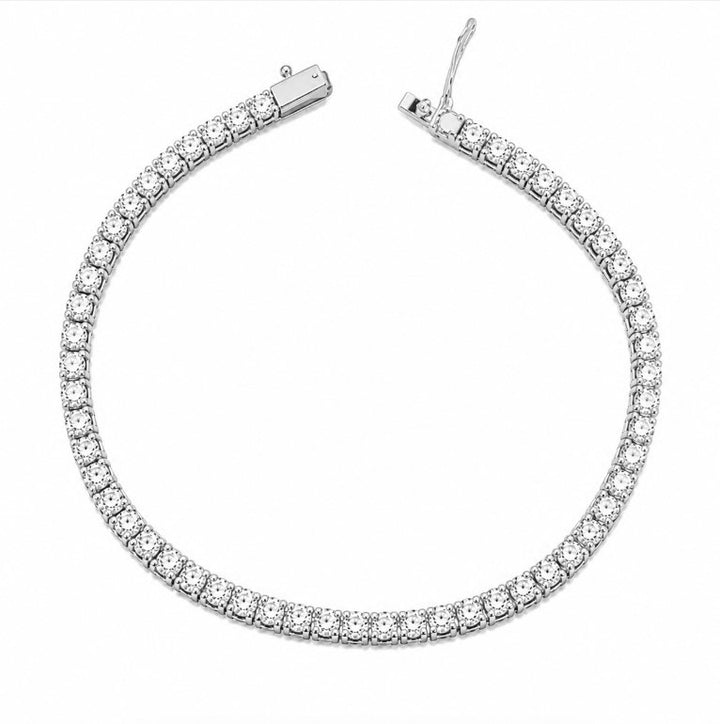 13.00 DEW Moissanite Tennis Bracelet in 925 Platinum Plated