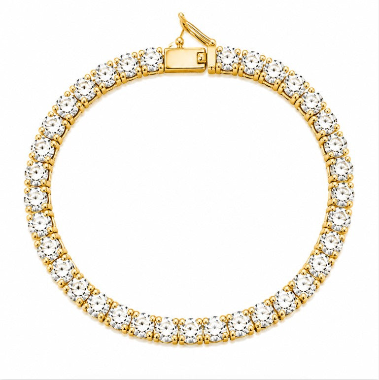 17.00 DEW Moissanite Tennis Bracelet in 925 Yellow Gold Plated