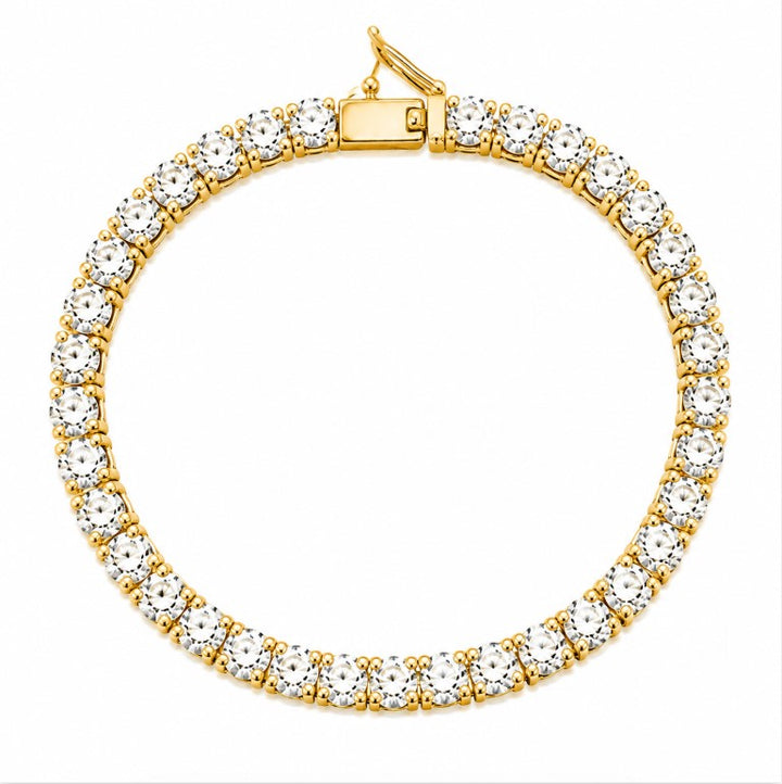 17.00 DEW Moissanite Tennis Bracelet in 925 Yellow Gold Plated