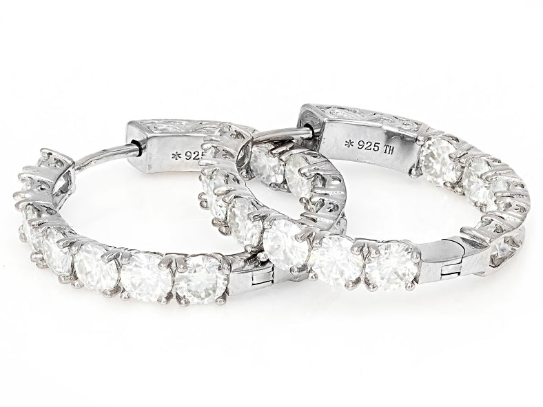 4.00 DEW Moissanite Earring in 925 Platinum Plated