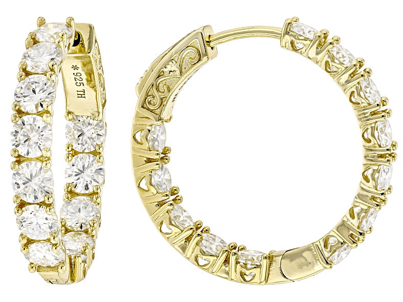 7.20 DEW Moissanite Earring in 925 Yellow Gold Plated