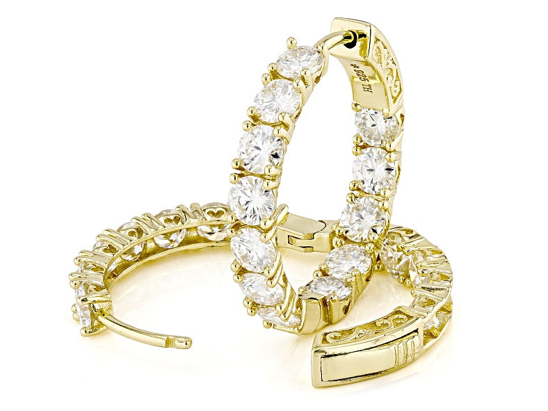 7.20 DEW Moissanite Earring in 925 Yellow Gold Plated