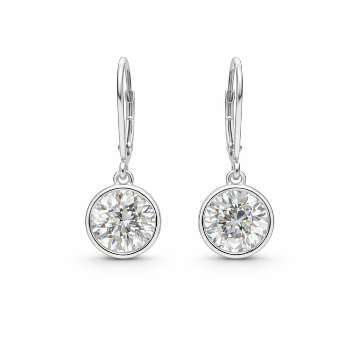 3.65 DEW White Moissanite Dangle Earring