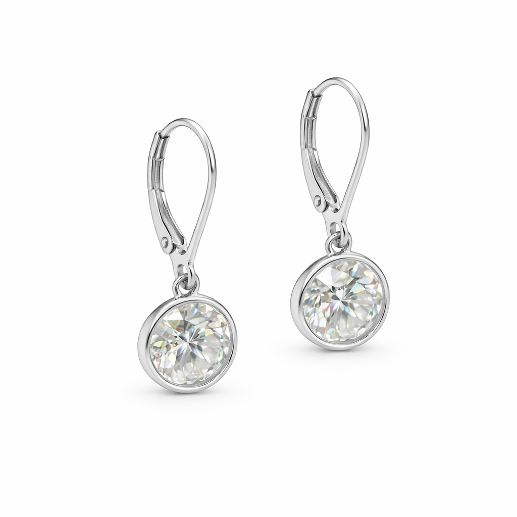 3.65 DEW White Moissanite Dangle Earring