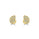 0.21 Cts White Diamond SHELL Earring in 14K Yellow Gold