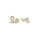 0.19 Cts White Diamond LO VE Earring in 14K Yellow Gold