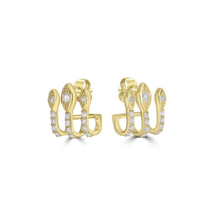 0.61 Cts White Diamond CANDLES Earring in 14K Yellow Gold