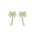 0.23 Cts White Diamond PALMTREE Earring in 14K Yellow Gold