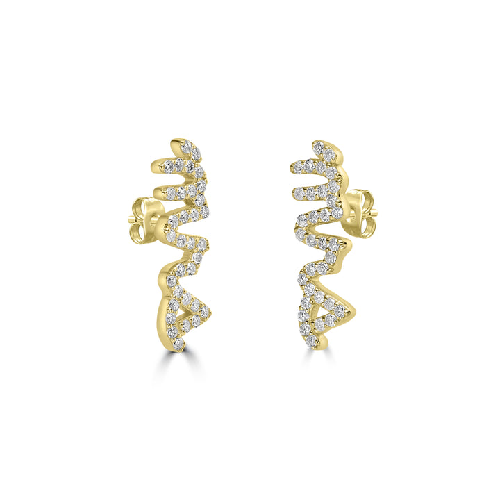 0.28 Cts White Diamond "MRS" Earring in 14K Yellow Gold