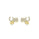 0.23 Cts White Diamond ELEPHANT CLOVER Earring in 14K Yellow Gold