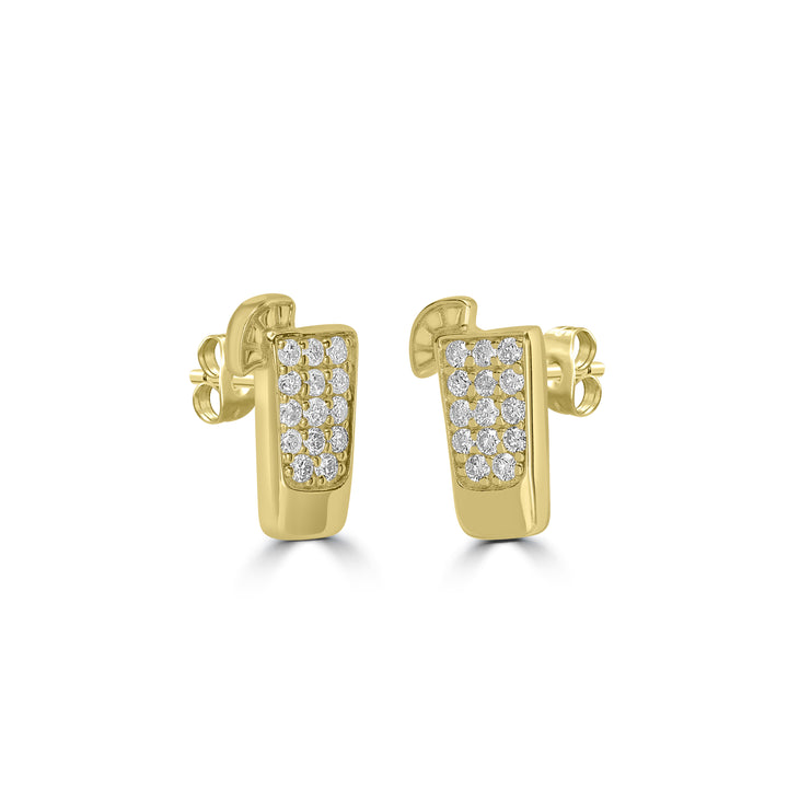 0.15 Cts White Diamond COCKTAIL Earring in 14K Yellow Gold