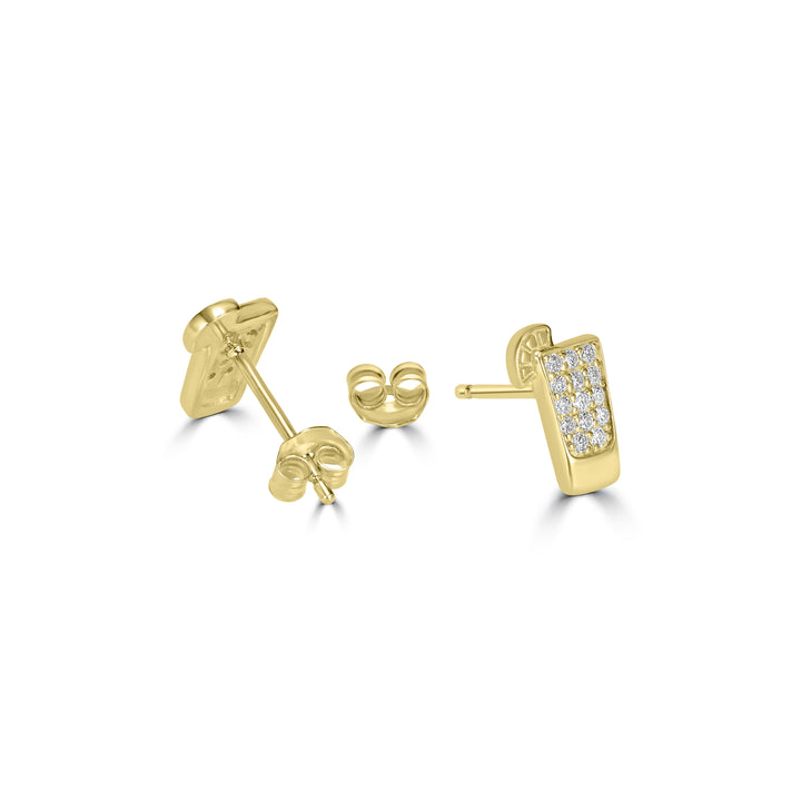 0.15 Cts White Diamond COCKTAIL Earring in 14K Yellow Gold