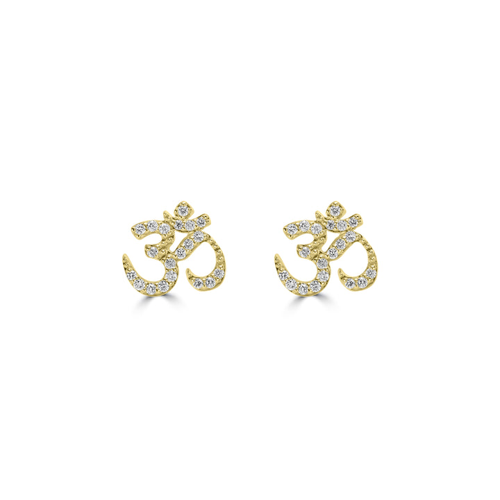 0.28 Cts White Diamond OM Earring in 14K Yellow Gold