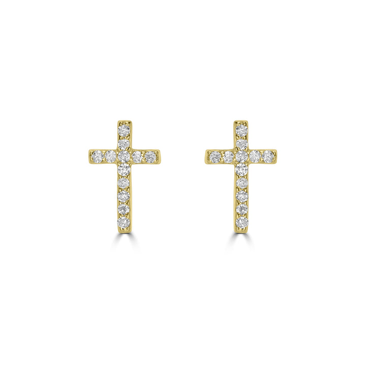 0.10 Cts White Diamond Earring in 14K Yellow Gold