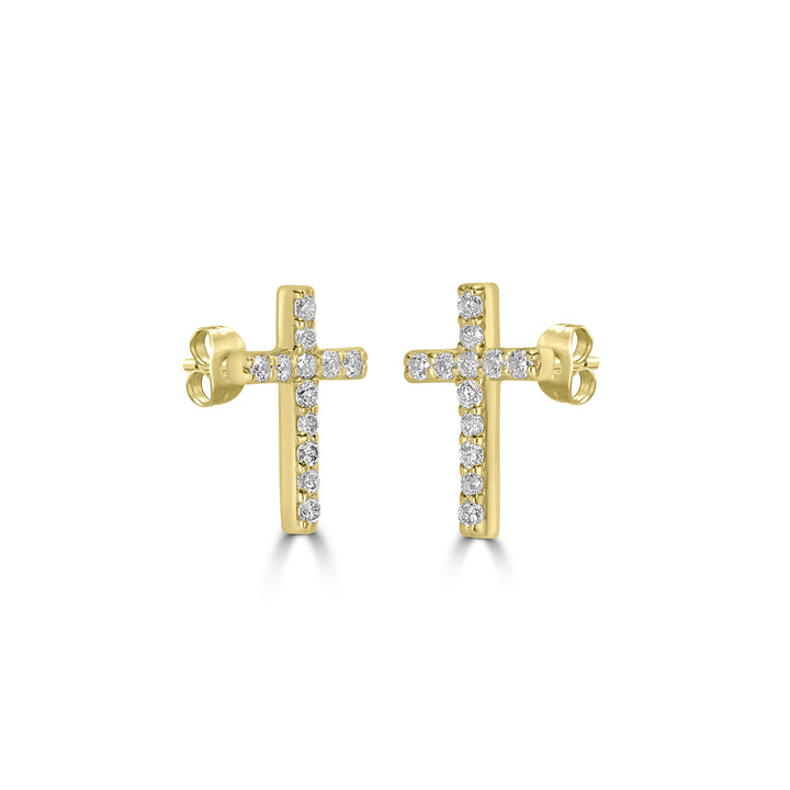 0.10 Cts White Diamond Earring in 14K Yellow Gold