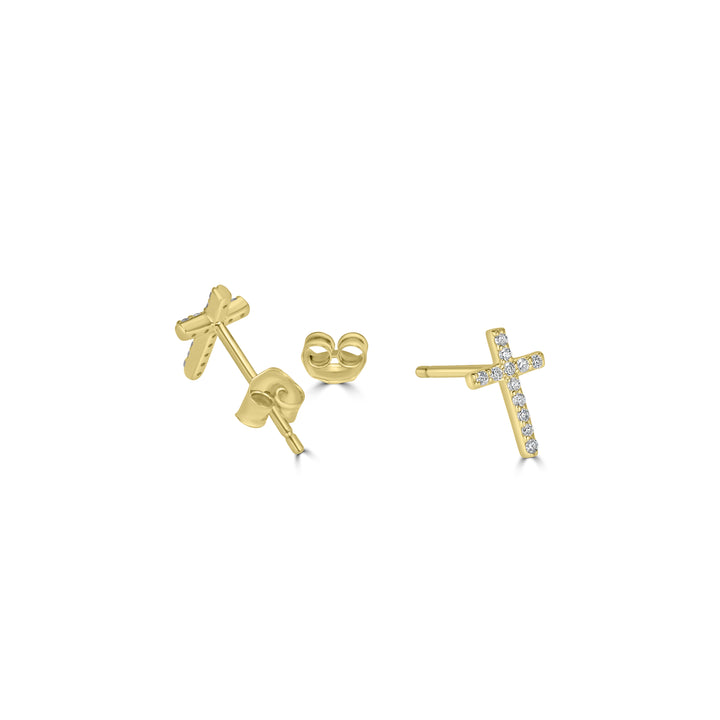 0.10 Cts White Diamond Earring in 14K Yellow Gold