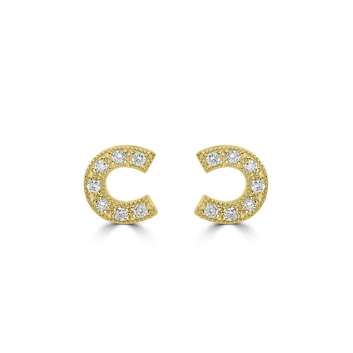 0.11 Cts White Diamond Earring in 14K Yellow Gold