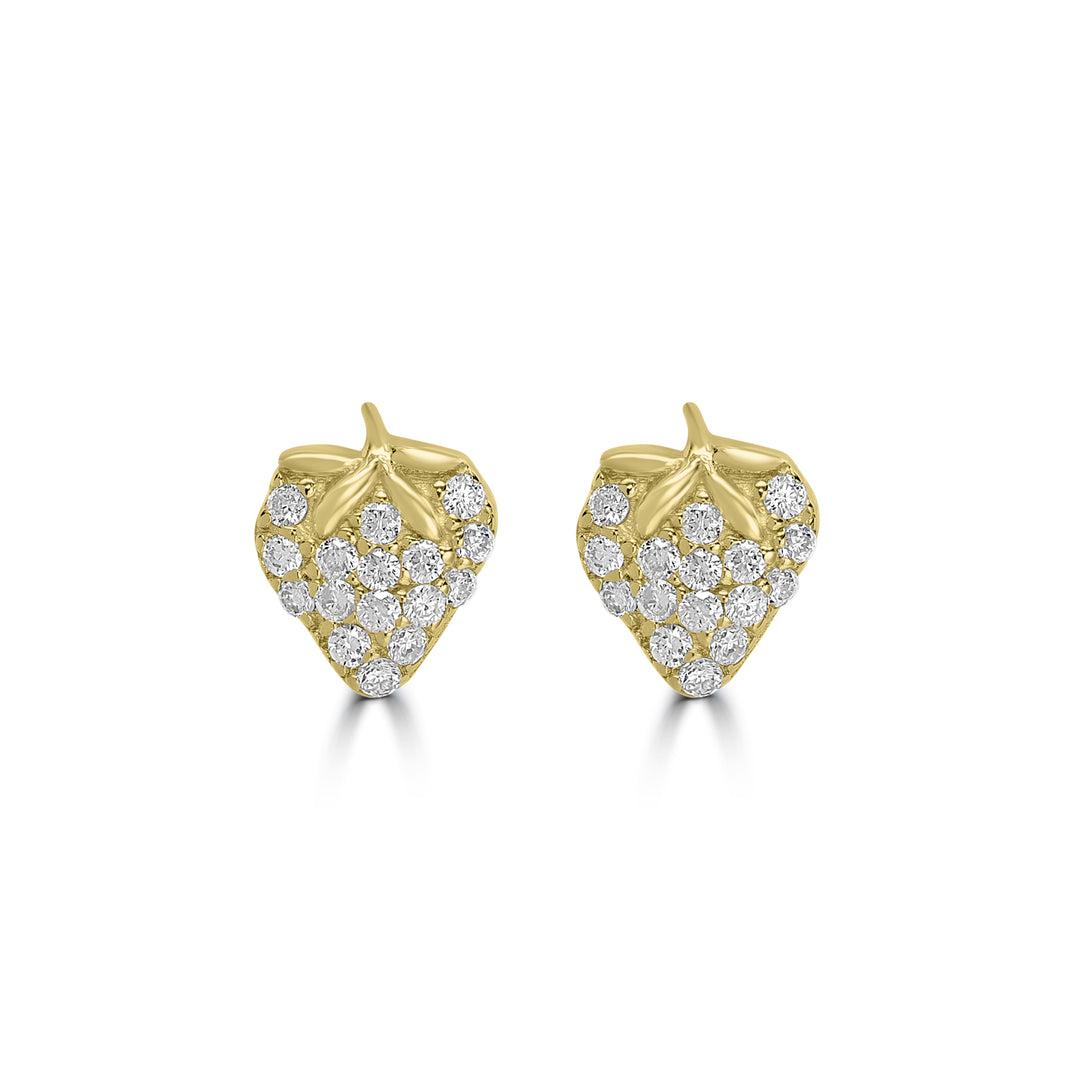 0.13 Cts White Diamond Earring in 14K Yellow Gold