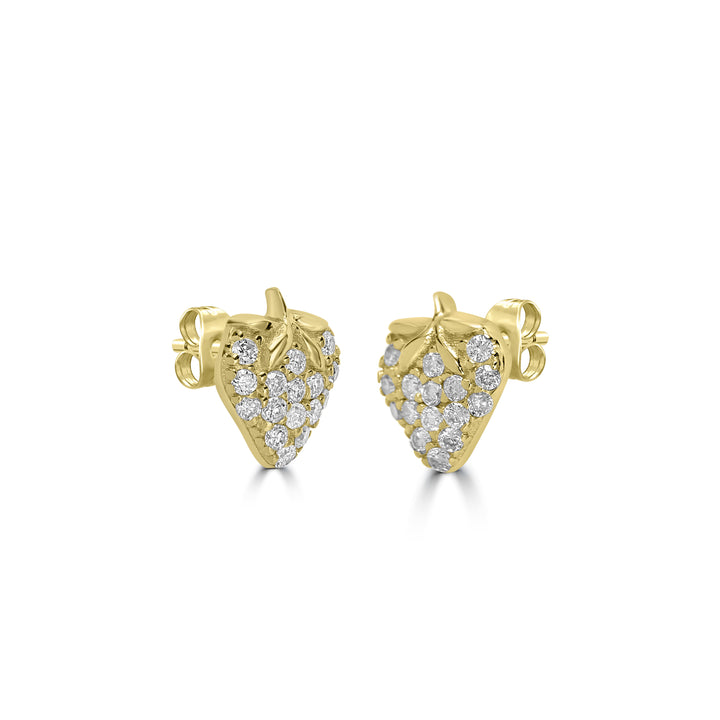 0.13 Cts White Diamond Earring in 14K Yellow Gold