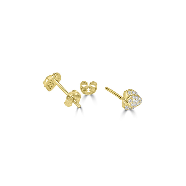 0.13 Cts White Diamond Earring in 14K Yellow Gold