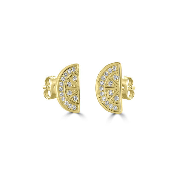 0.17 Cts White Diamond Earring in 14K Yellow Gold