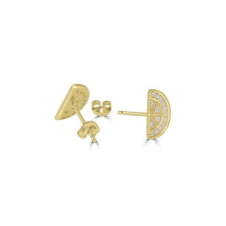0.17 Cts White Diamond Earring in 14K Yellow Gold