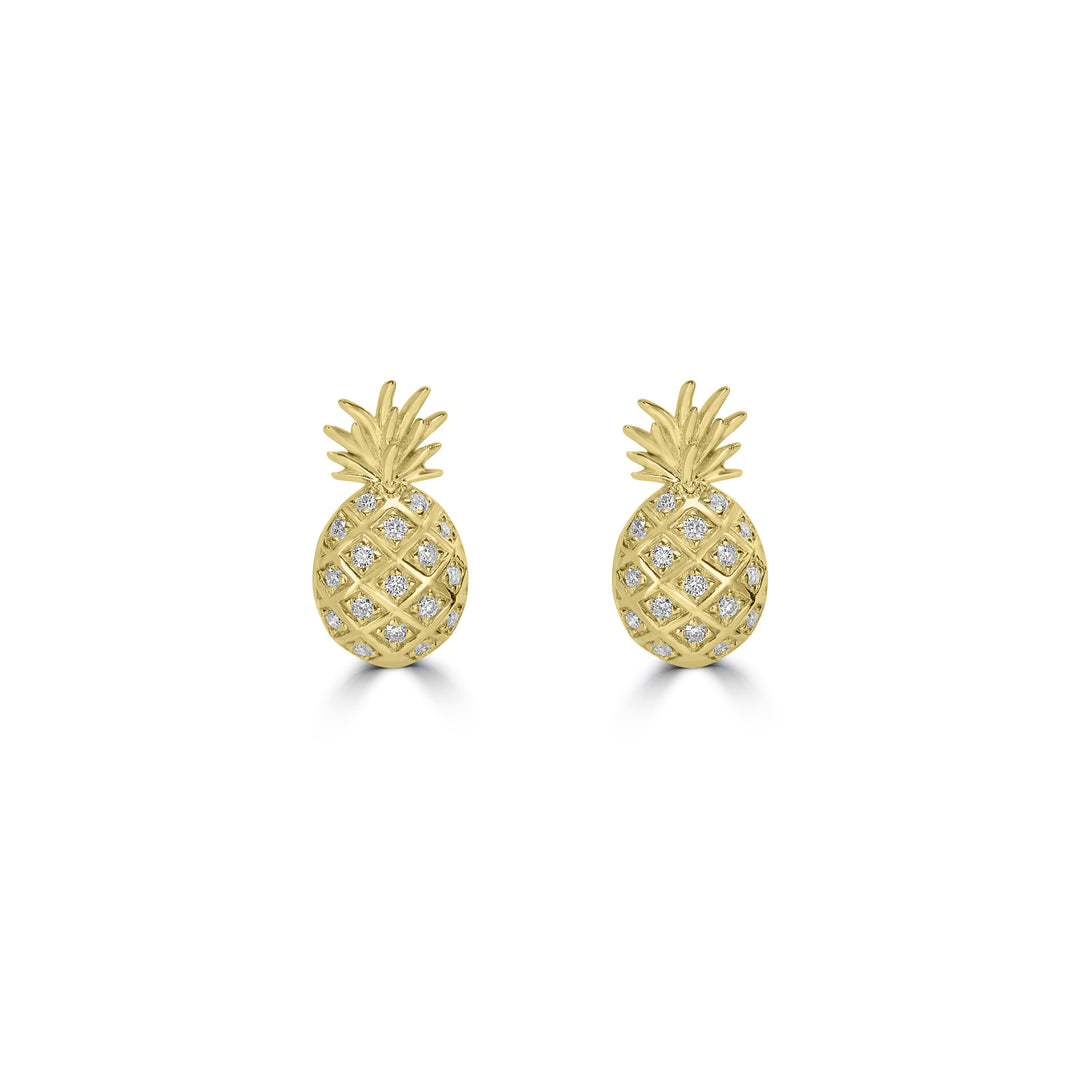 0.16 Cts White Diamond Earring in 14K Yellow Gold