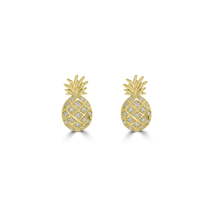 0.16 Cts White Diamond Earring in 14K Yellow Gold