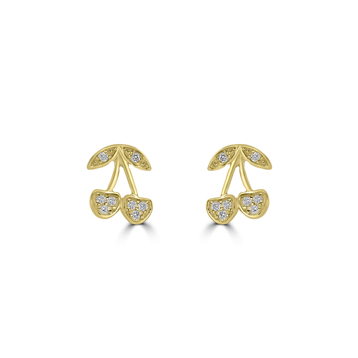 0.08 Cts White Diamond Earring in 14K Yellow Gold